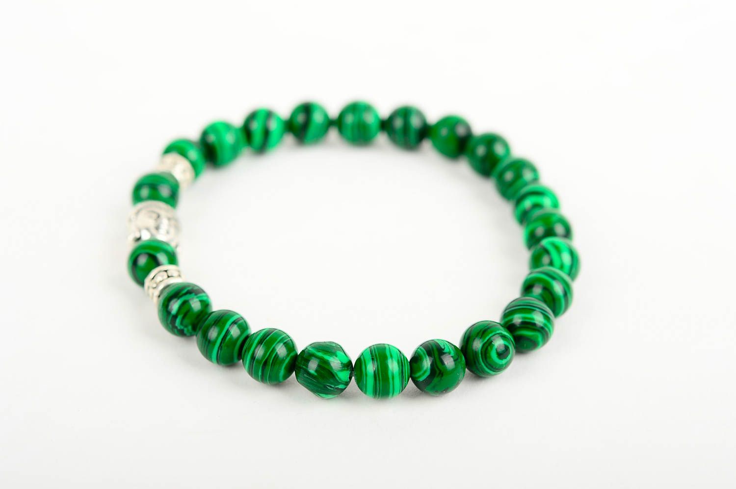Bracelet pierres naturelles Bijou fait main vert Accessoire pour femme photo 3