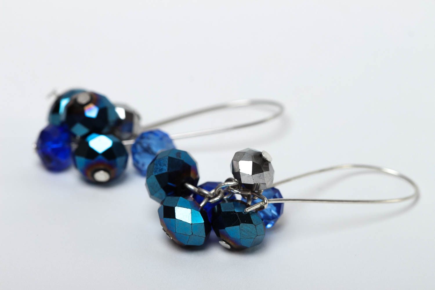 Handmade lange Ohrringe Juwelier Modeschmuck Geschenk für Frauen mit Kristallen foto 3