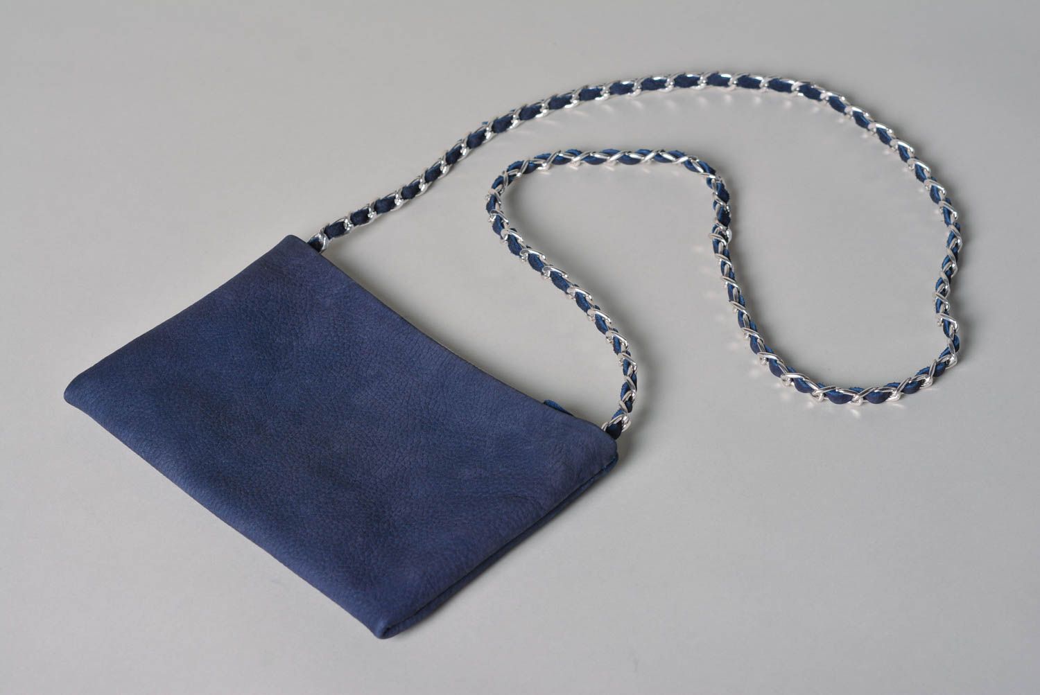 Sac bandoulière fait main bleu Sac cuir naturel tendance mode Cadeau femme photo 2