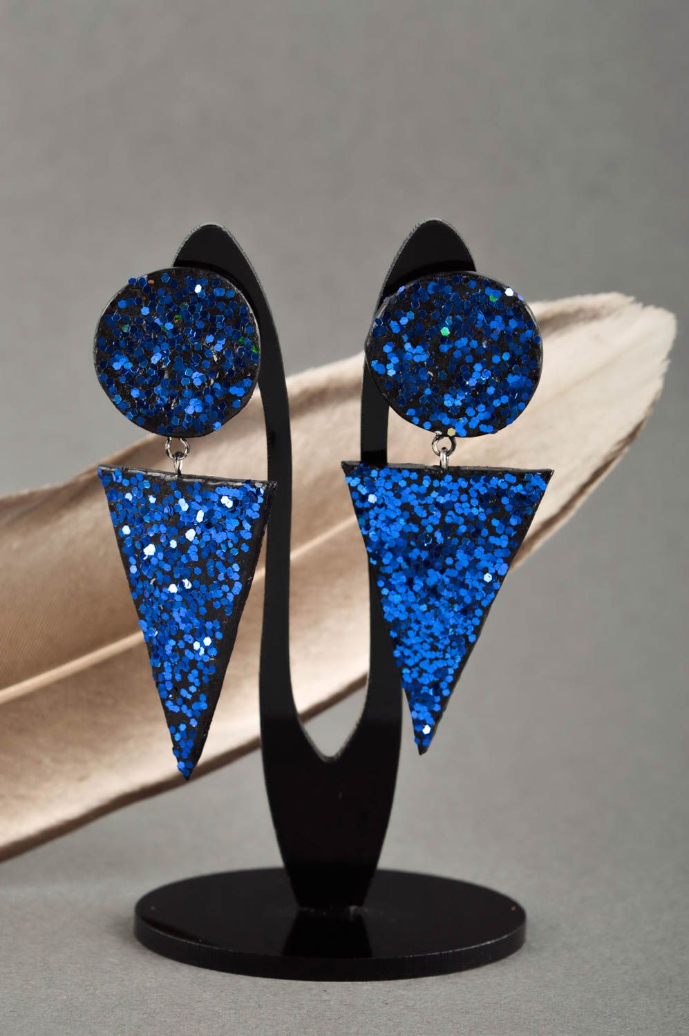 Handmade clip earrings designer accessories dangling earrings plastic jewelry photo 1