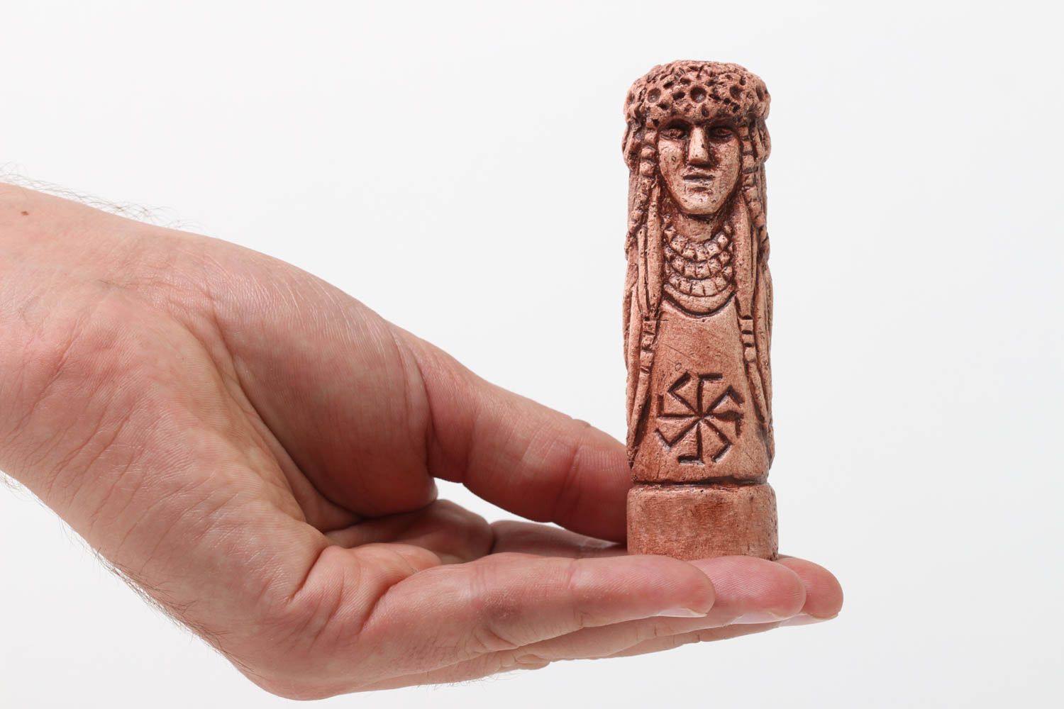 Figura de arcilla hecha a mano decoración de interior amuleto de casa eslavo foto 5