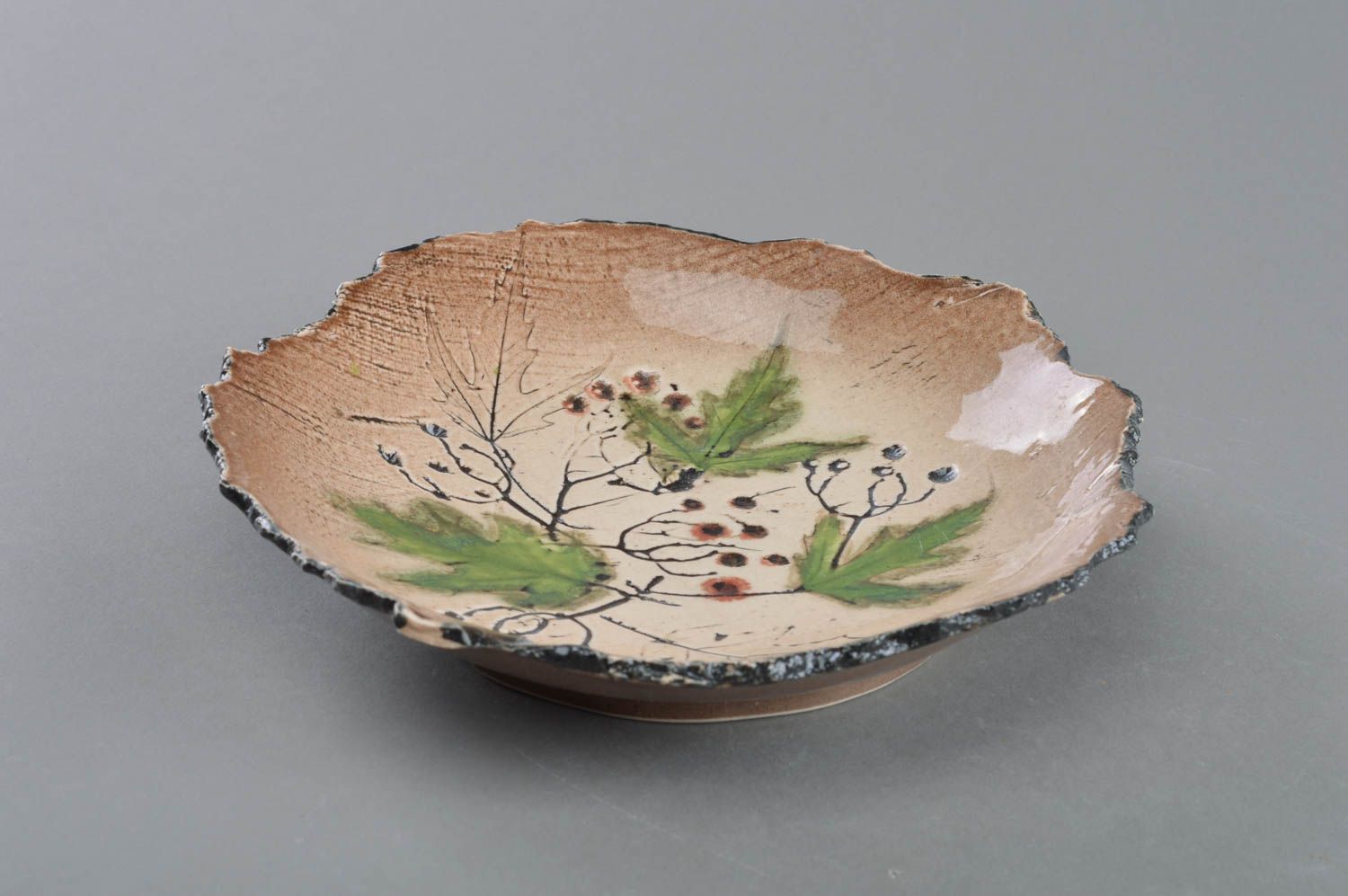 Handgemachte einzigartige schöne keramische Platte aus Porzellankeramik schön  foto 3