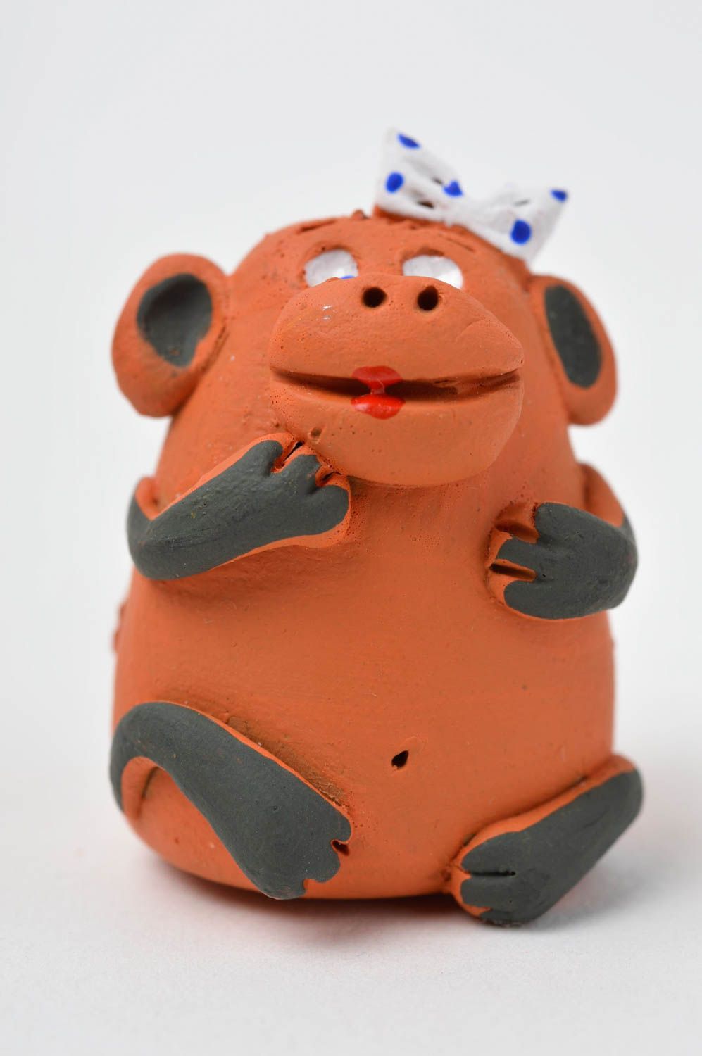 Визитница ручной работы Рыжая обезьяна настольная подставка керамический декор фото 2