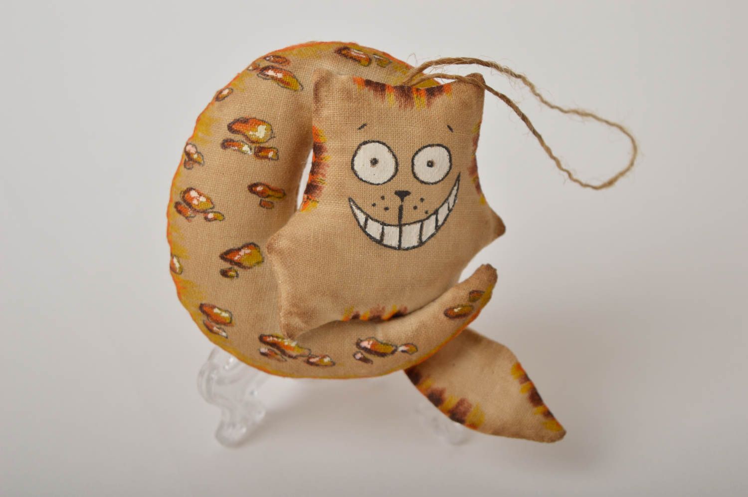 Peluche de animal hecho a mano juguete de tela gato objeto de decoración foto 2
