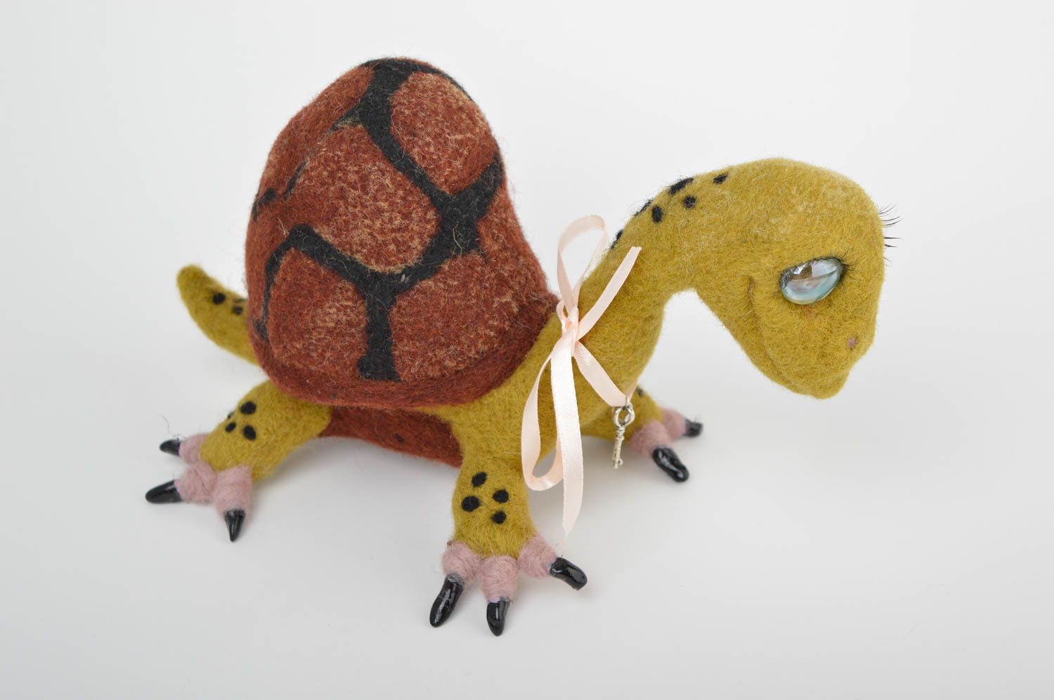 Валяная игрушка ручной работы игрушка из шерсти мягкая игрушка декор Черепаха фото 3