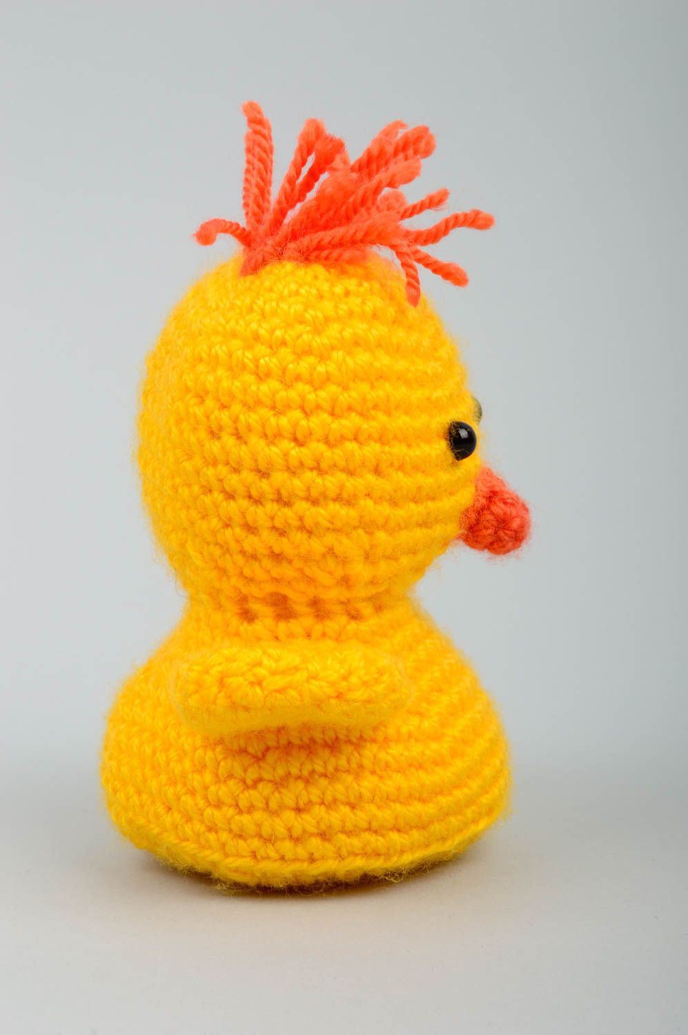 Peluche poussin jaune faite main Jouet tricot au crochet Cadeau enfant photo 3