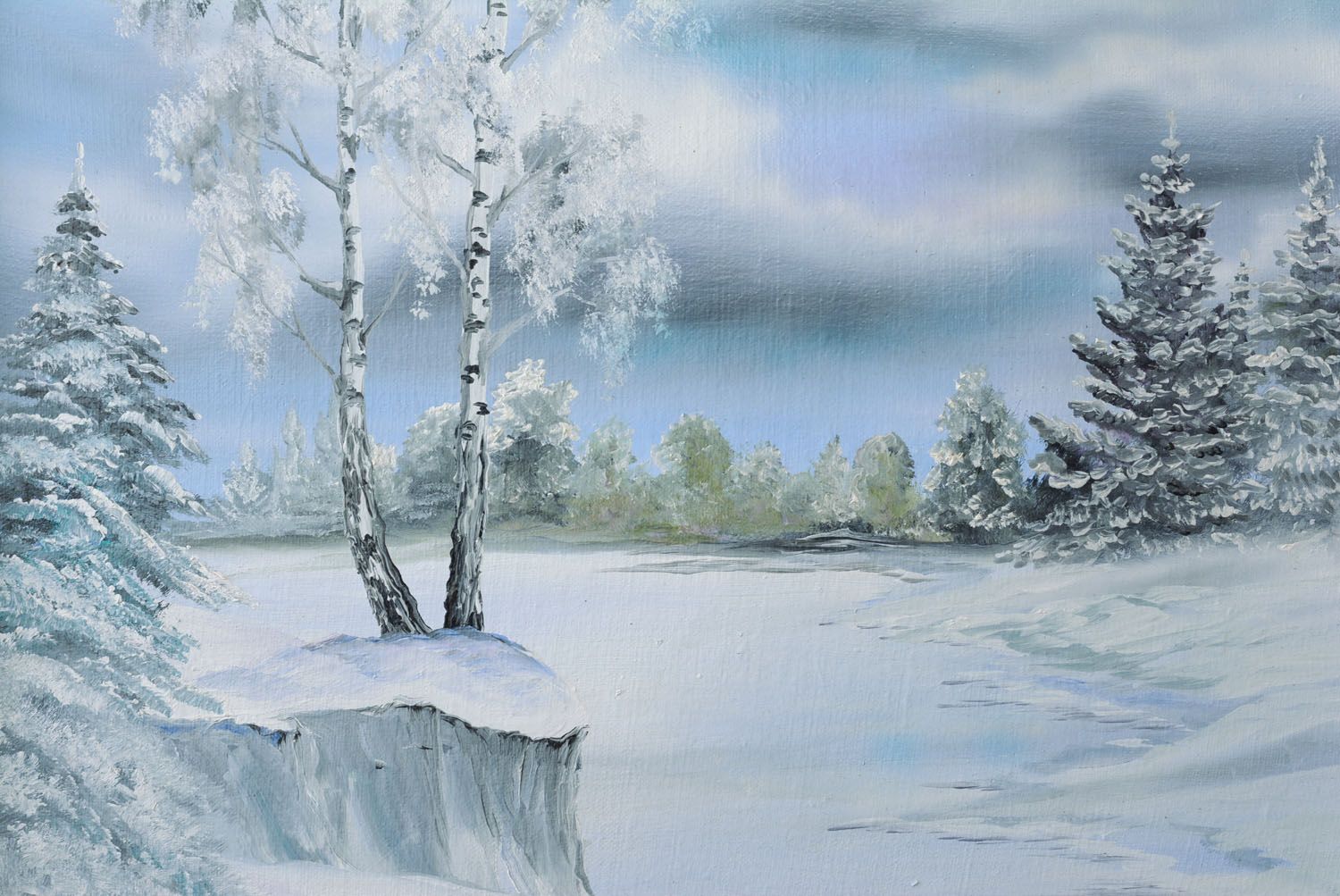 Oil painting Frosty Day photo 2