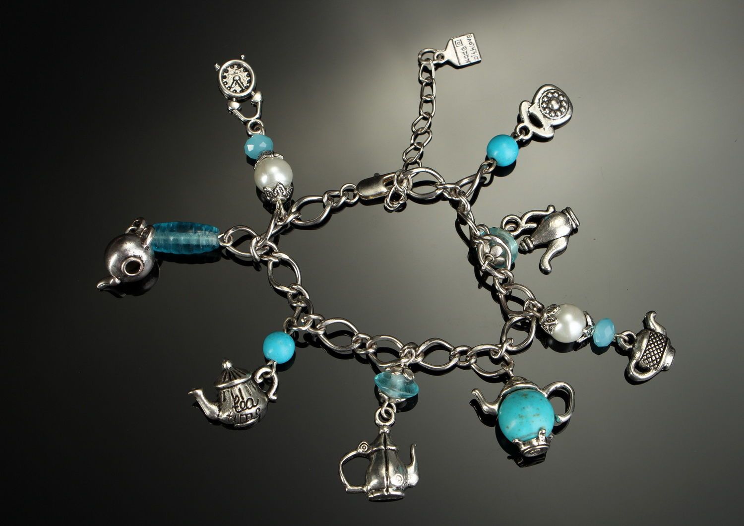 Wrisr bracelet with turquoise and crystal photo 3