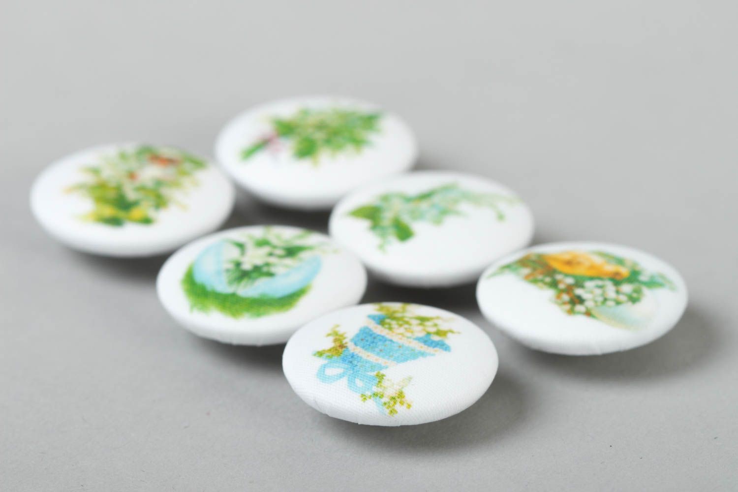 Handmade fabric button plastic button 6 handmade buttons fittings for clothes photo 3