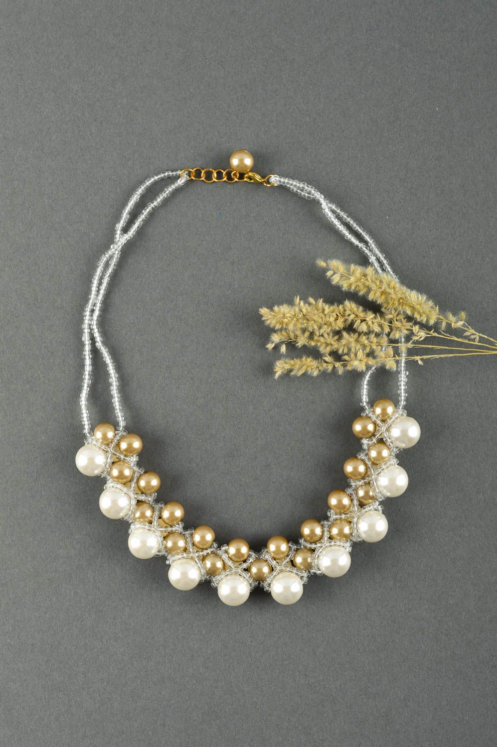 Collier perles de rocaille Bijou fait main Accessoire femme perles d'imitation photo 1