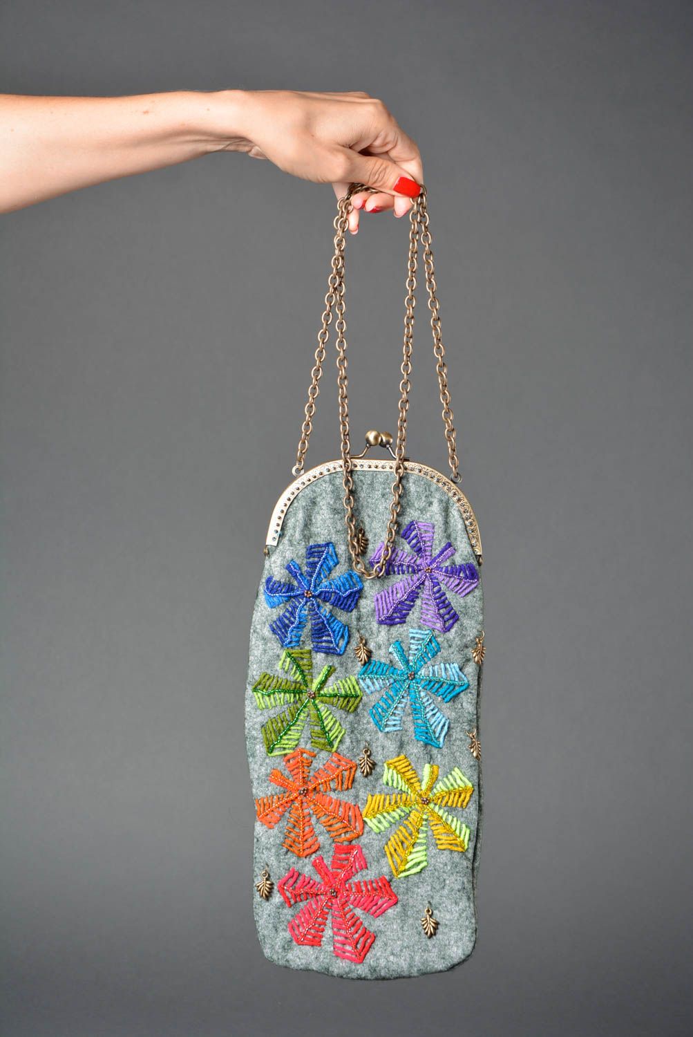 Handmade bag unusual handbag designer clutch for women gift ideas woolen bag photo 4