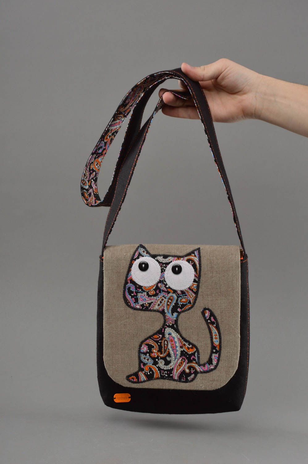 Children's handmade linen fabric shoulder bag designer women's accessories photo 4
