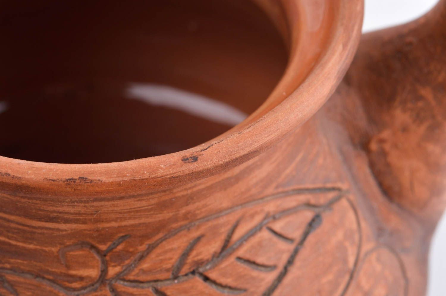 Teekanne aus Keramik handgefertigt Tee Geschirr Küchen Zubehör in Braun foto 5