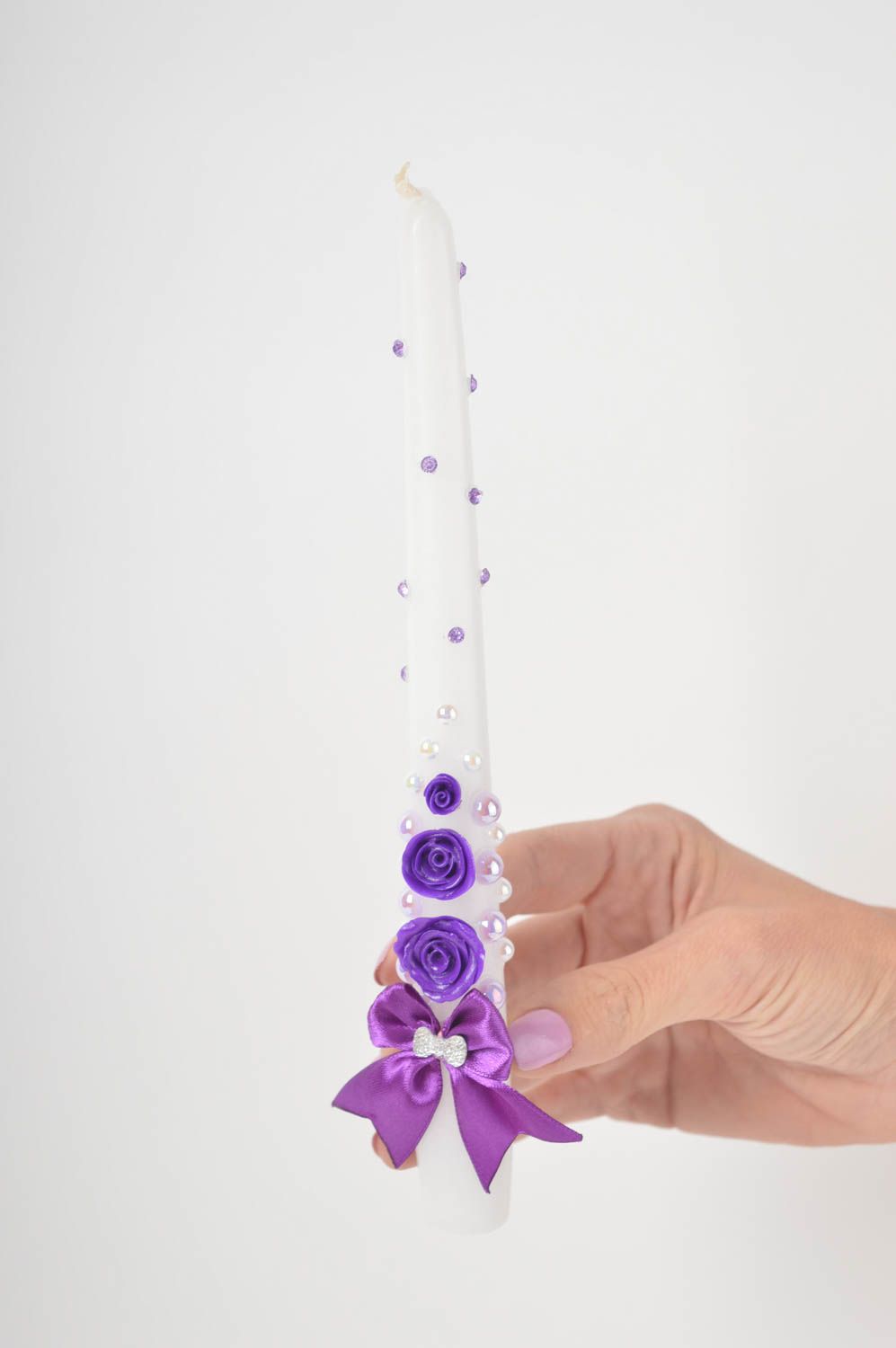Vela decorativa hecha a mano con flores decoración de casa regalo original  foto 5