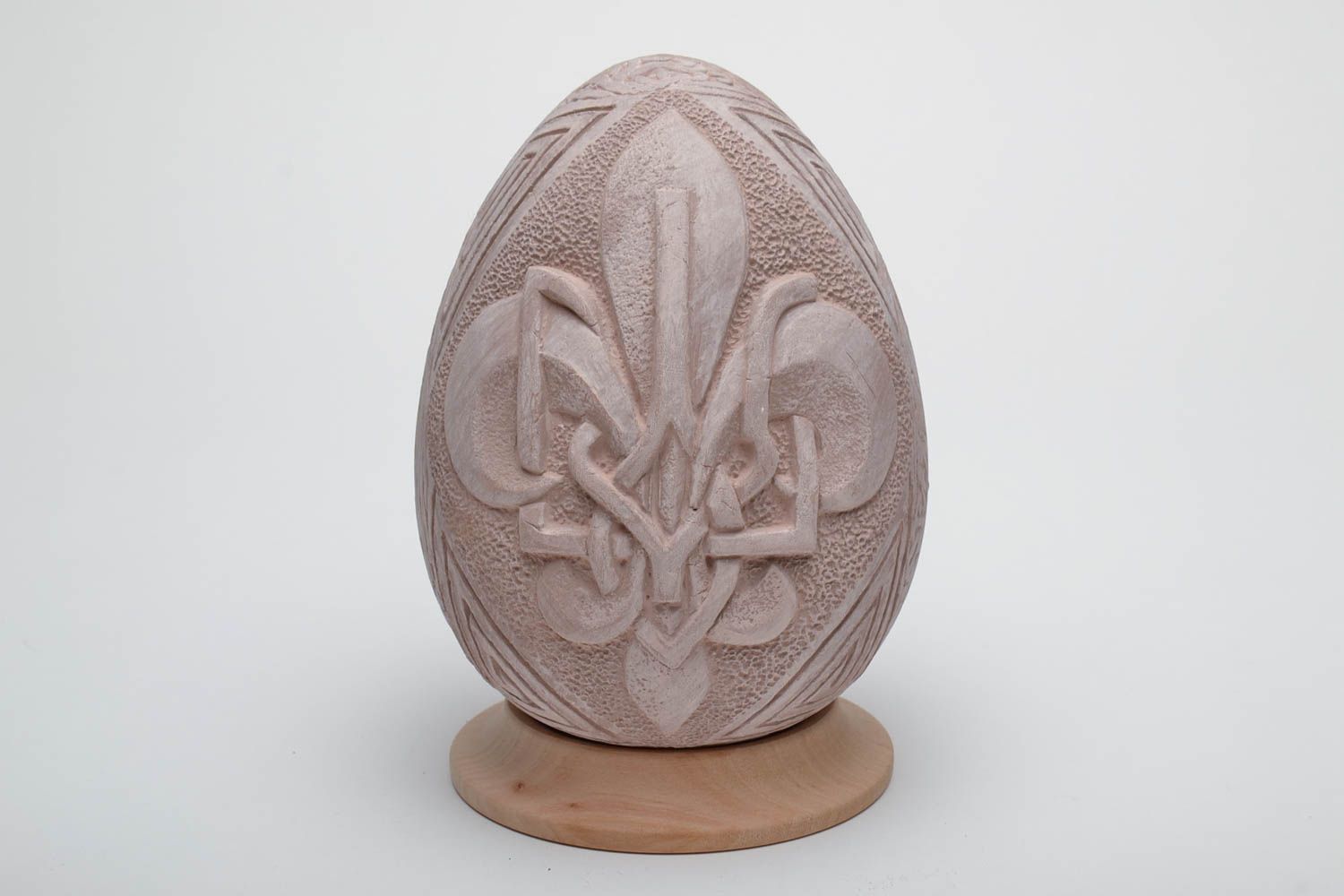 Ceramic Easter egg with wooden holder photo 2