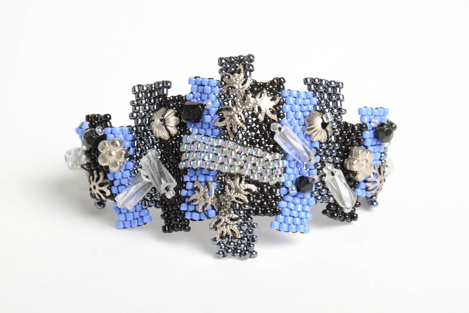 Handmade designer seed beaded bracelet unique accessory present for woman photo 5