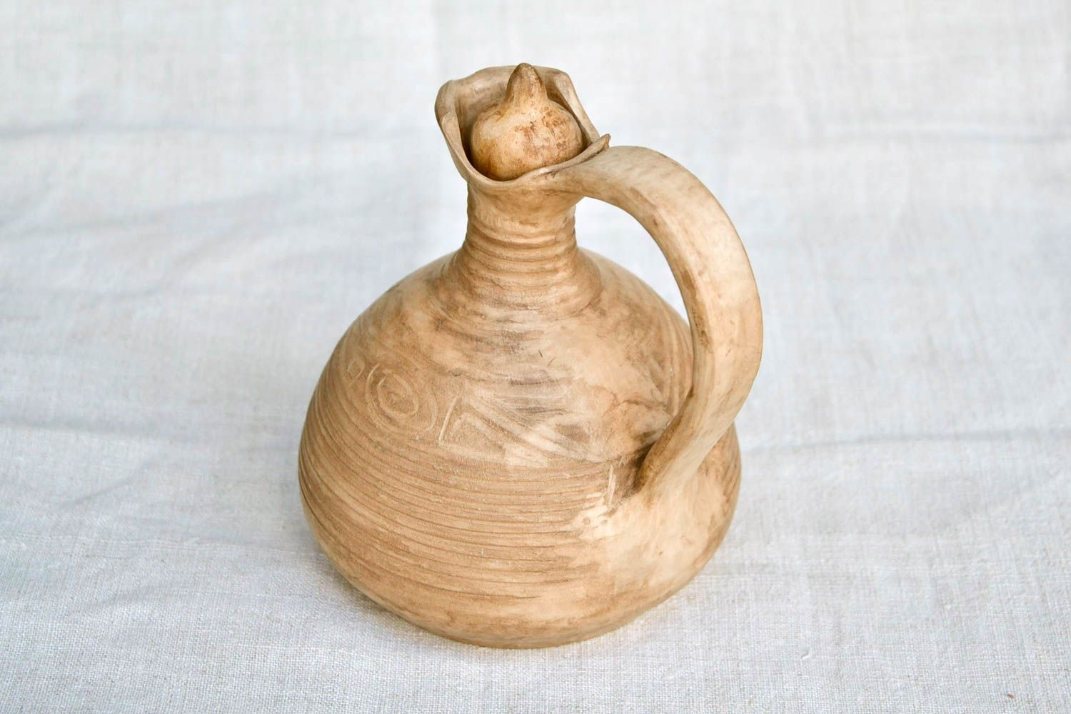 Handgefertigt Keramik Krug Keramik Geschirr Frauen Geschenk in Hellbraun foto 5
