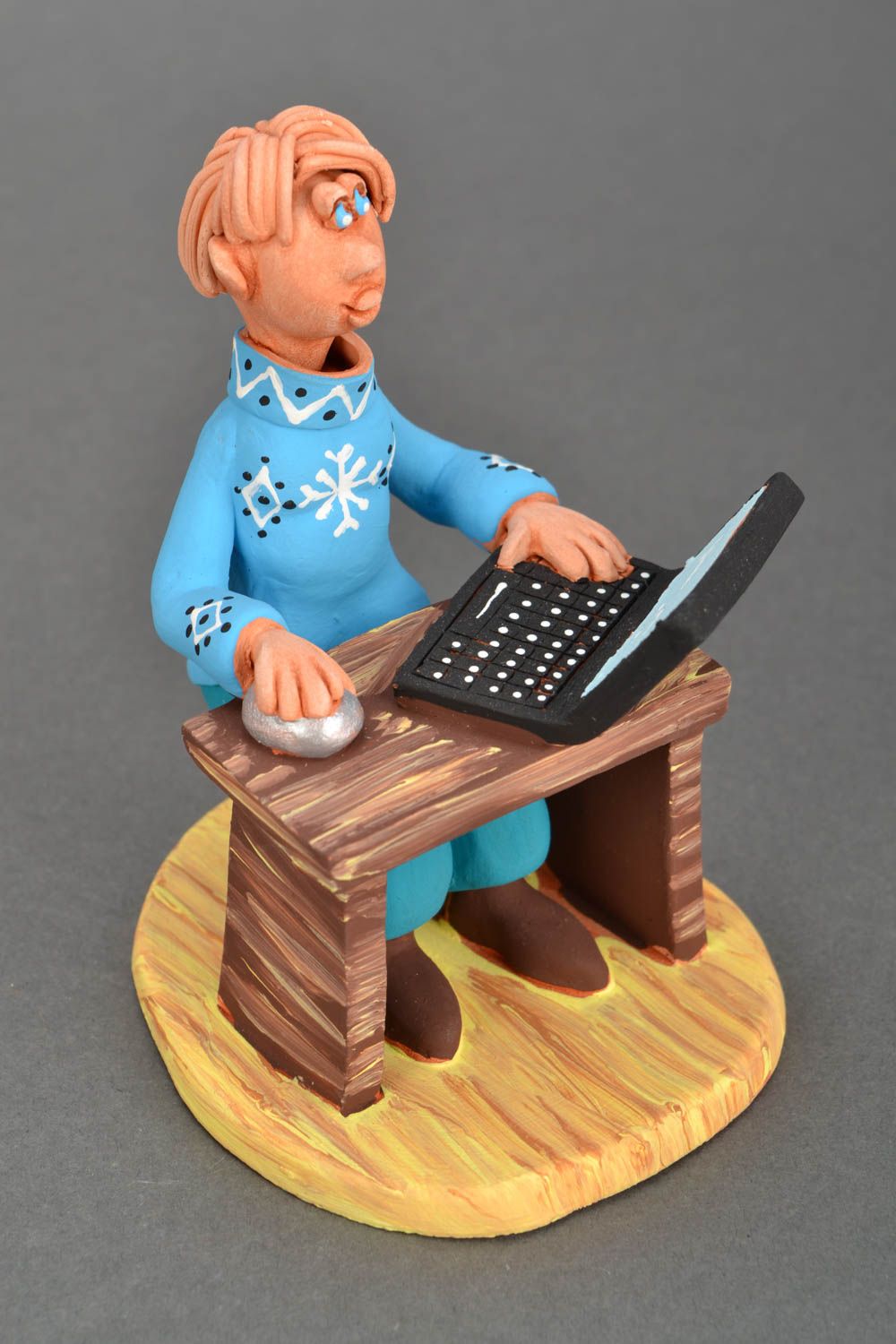 Homemade clay statuette Programmer photo 5