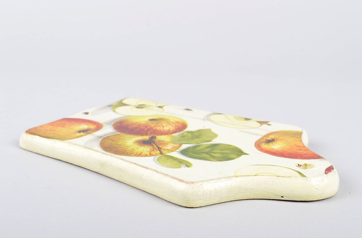 Деревянная доска ручной работы декоративная доска с яблоками разделочная доска фото 3