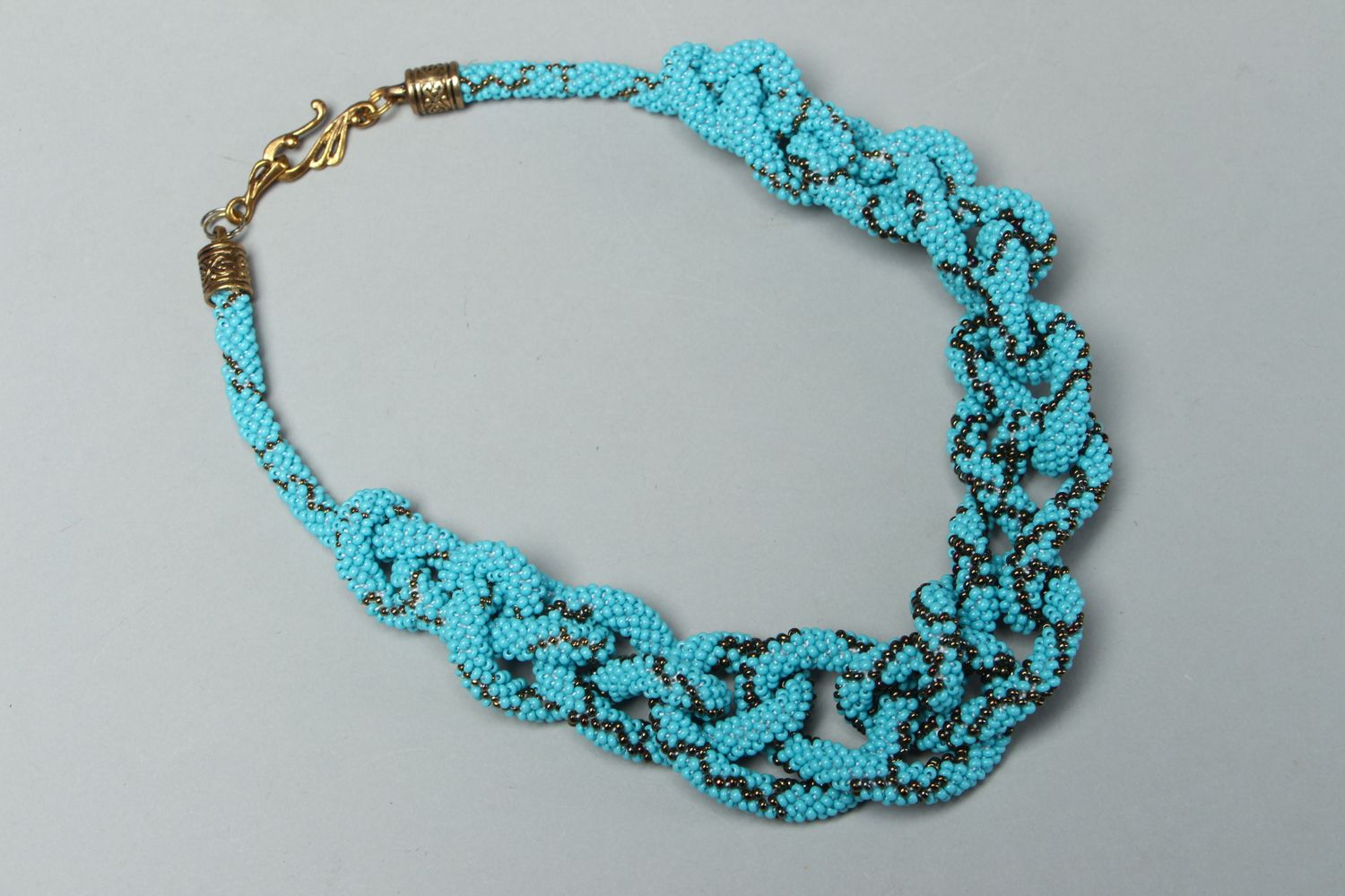 Handmade crochet beaded necklace photo 1