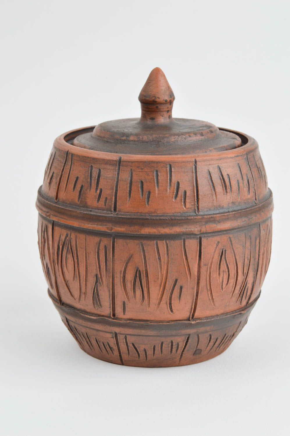 Topf aus Ton handmade Deko für Küche schönes Keramik Geschirr  für Honig foto 2