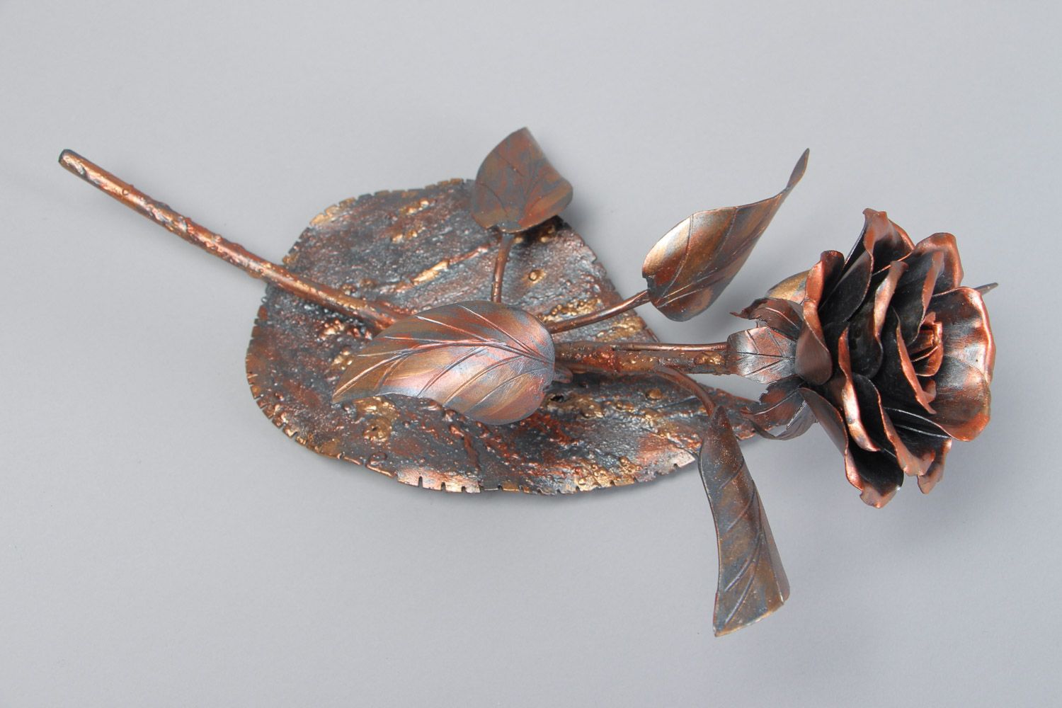 Schöne auserlesene handgemachte Rose aus Eisen Geschenk für Frau  foto 4