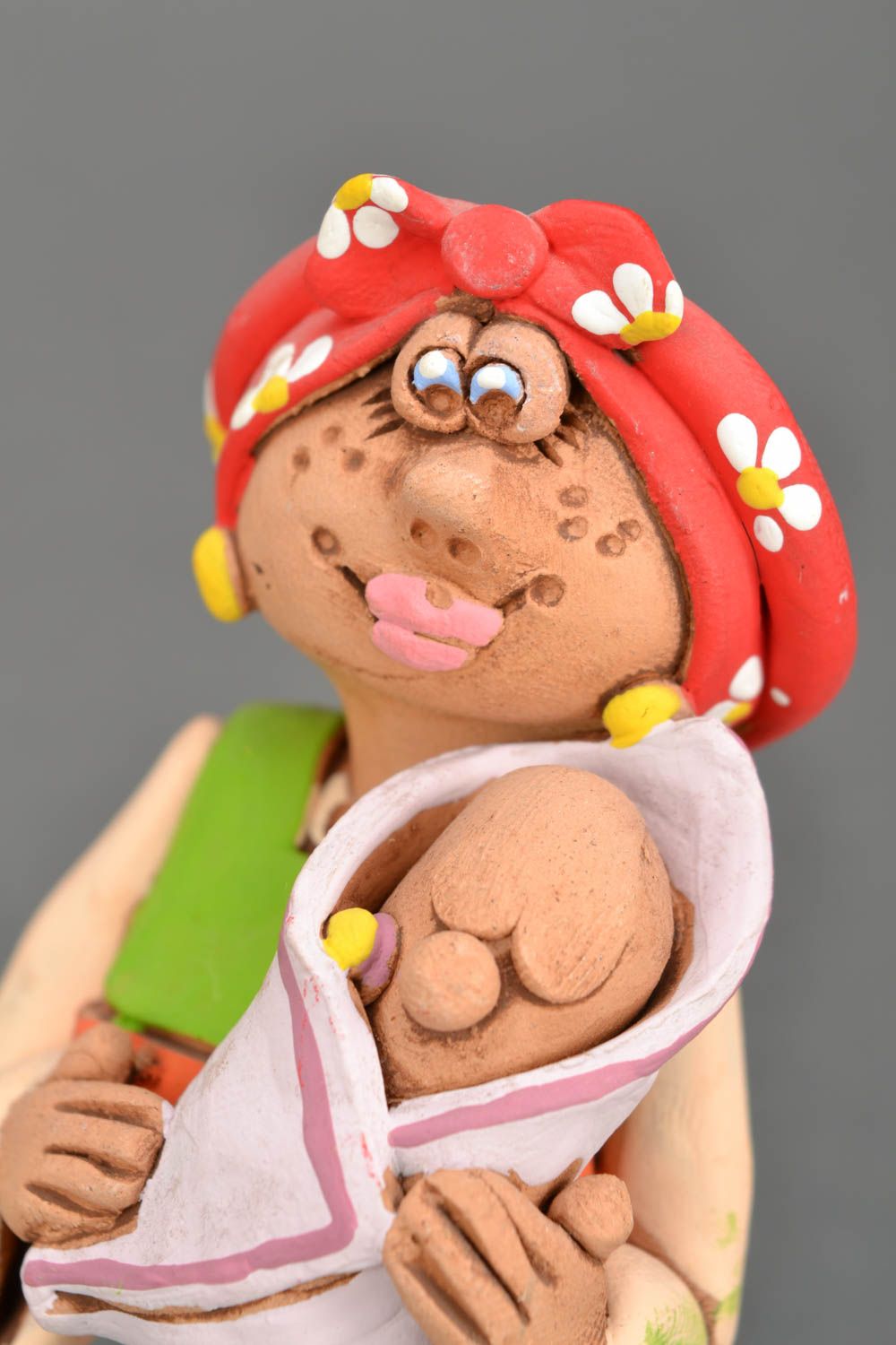 Figura de arcilla Cosaca con bebé foto 4