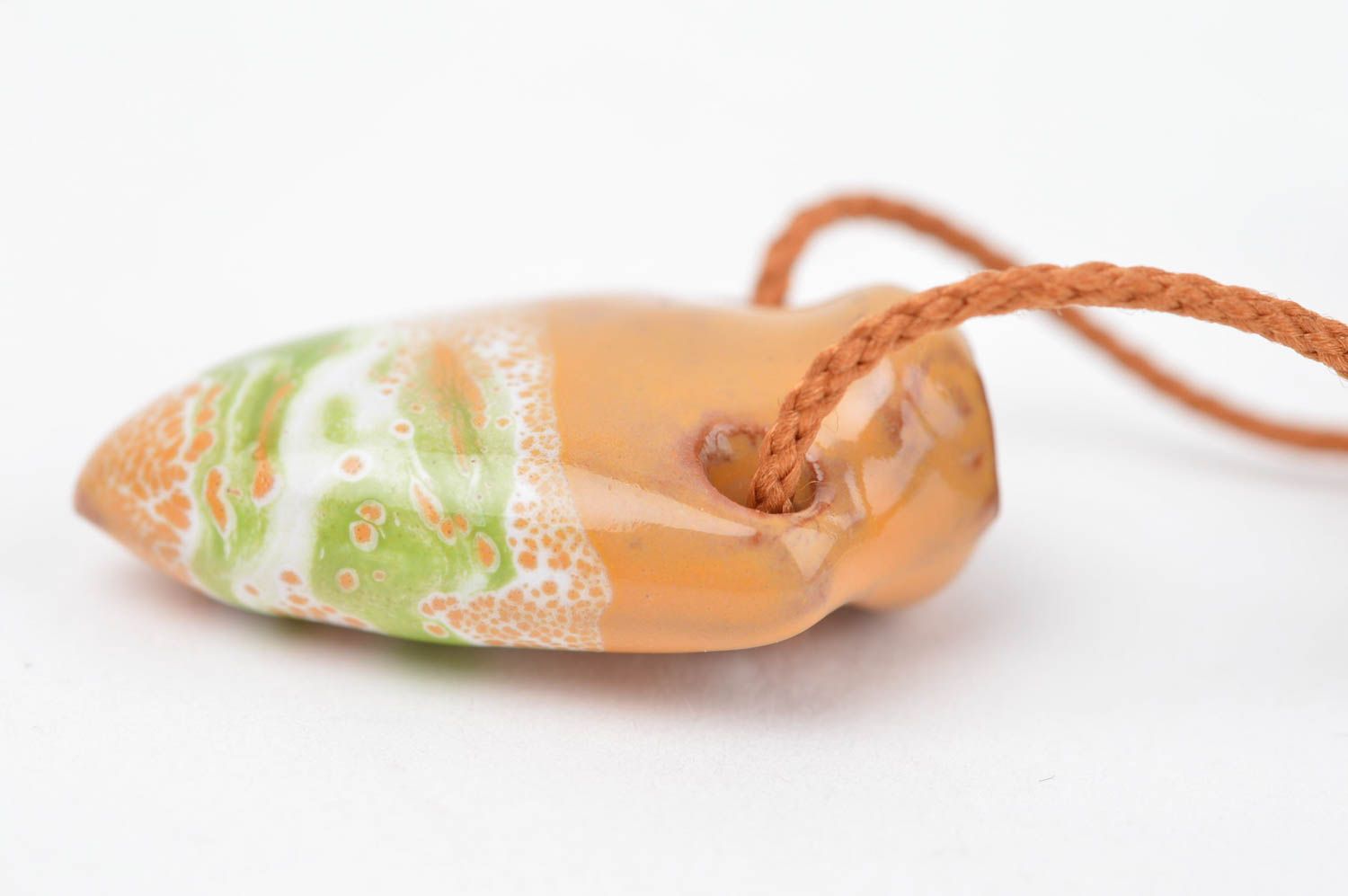 Handmade pendant designer aroma pendant clay jewelry unusual accessory photo 2