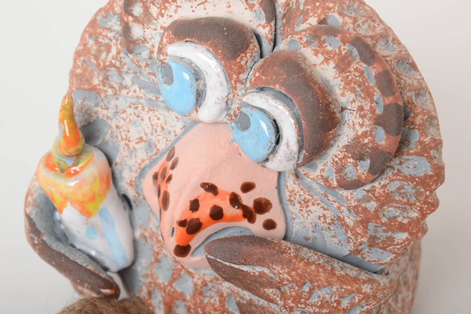 Tirelire oiseau faite main Figurine animal en argile Cadeau insolite Corneille photo 3