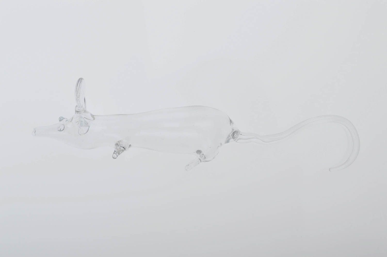 Handmade Deko Figur Dekoideen Wohnzimmer Figur aus Glas Maus schön transparent foto 3
