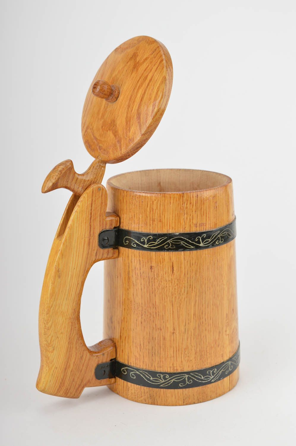Handmade beer mug wooden beer mug eco friendly tableware wooden mug home decor photo 3