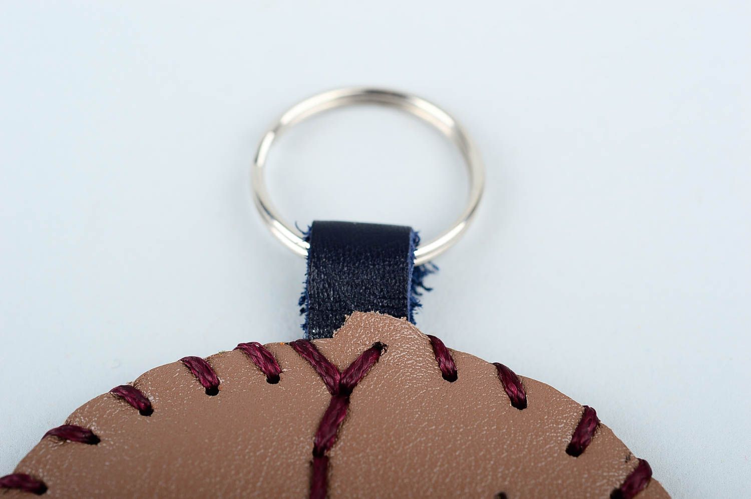 Unusual handmade leather keychain leather goods fashion accessories gift ideas photo 5
