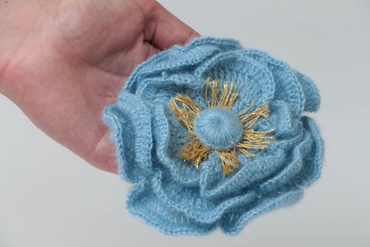 Broche hecho a mano tejido a crochet accesorio de moda regalo original foto 5