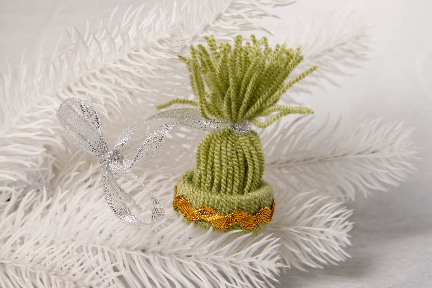 Décoration du sapin de Noël faite main bonnet vert Décoration Nouvel An photo 1