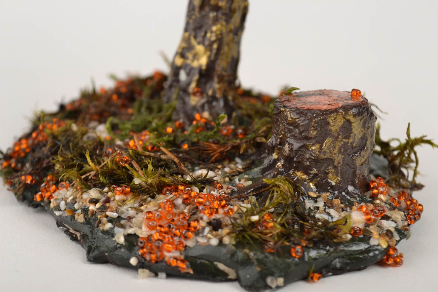 Dekorativer Baum im Herbst aus Glasperlen handmade Tisch Deko Wohn Accessoire foto 3