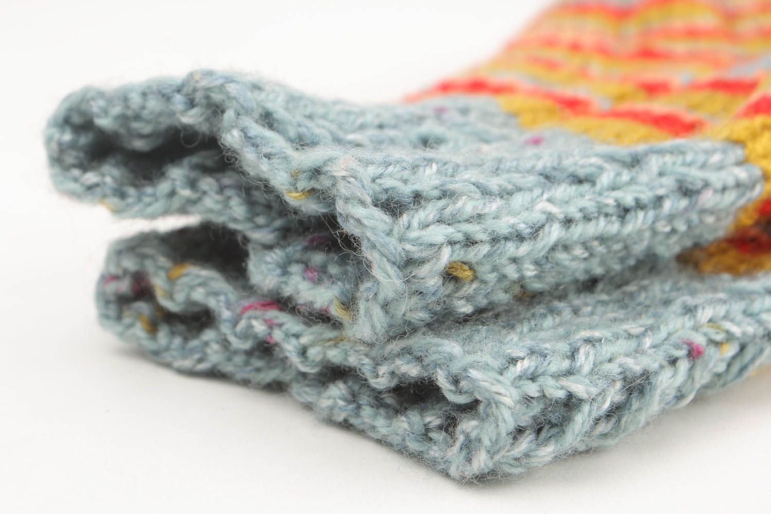 Chaussettes tricotées en laine rayées chaudes  photo 2