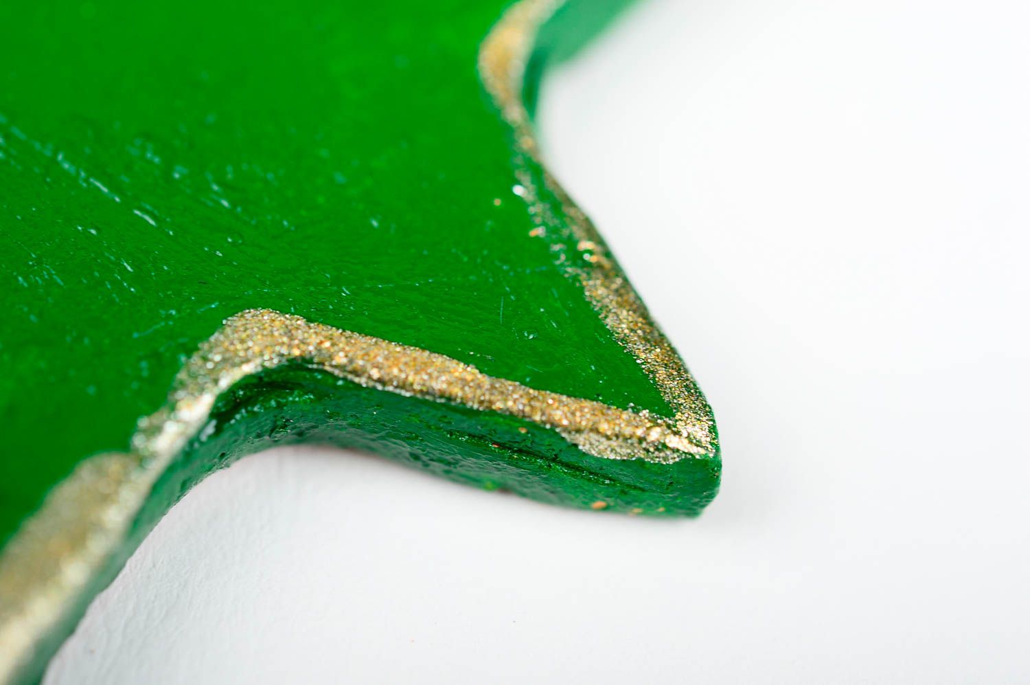 Игрушка на елку хэнд мэйд декор для дома глиняная игрушка в виде зеленой звезды фото 5