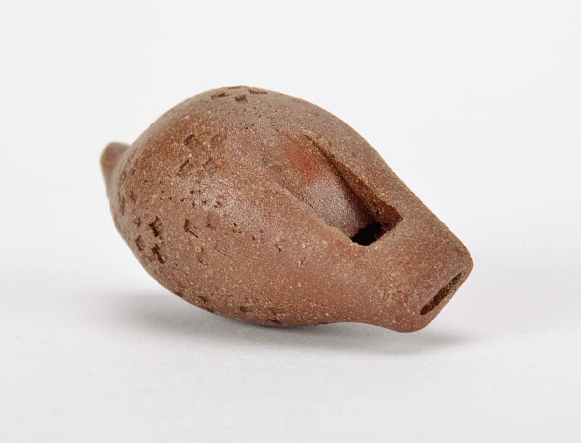 Handmade clay penny whistle photo 4
