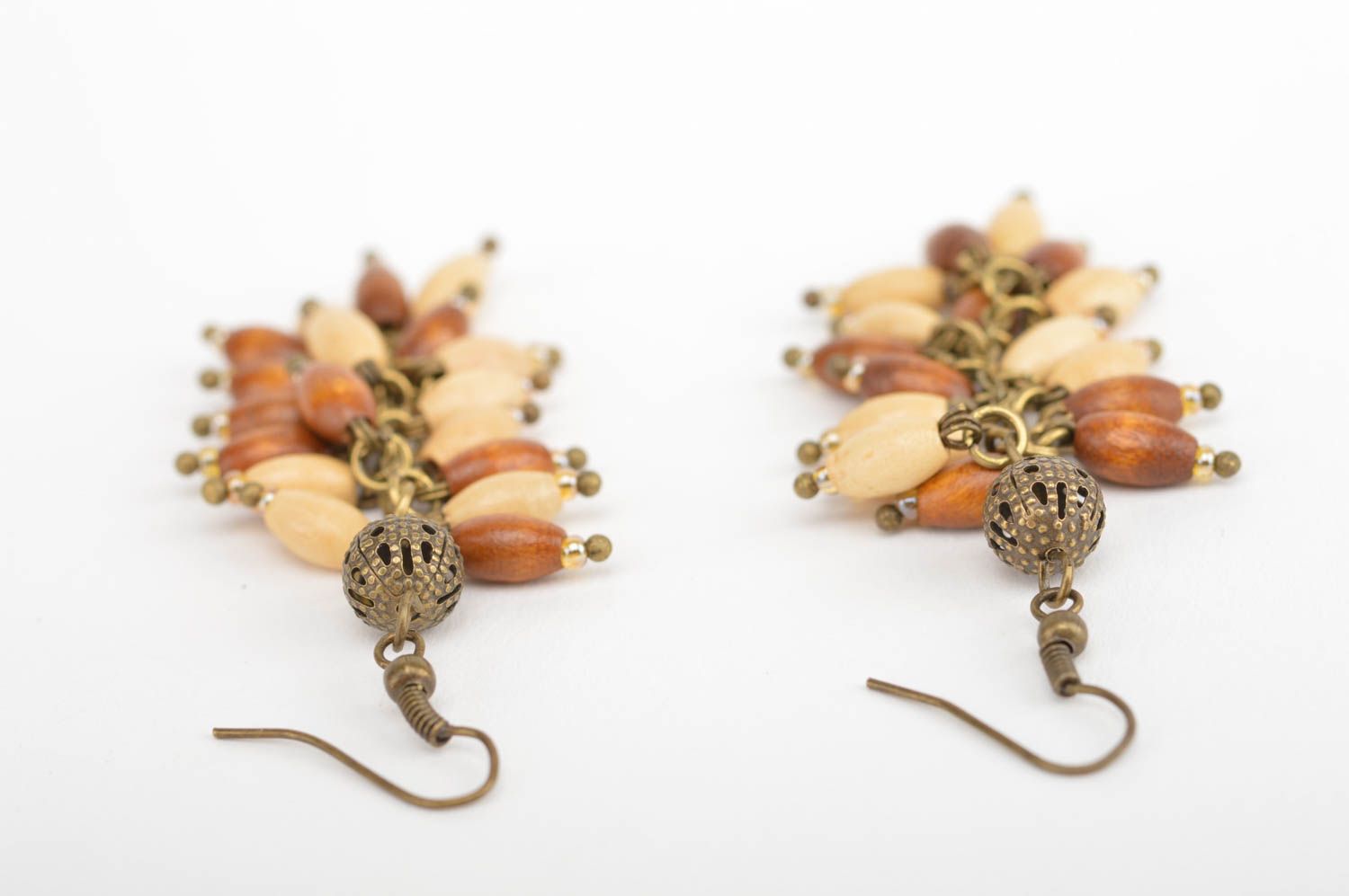 Ohrringe aus Holz Schmuck für Frauen handmade Holz Accessoires originell foto 4