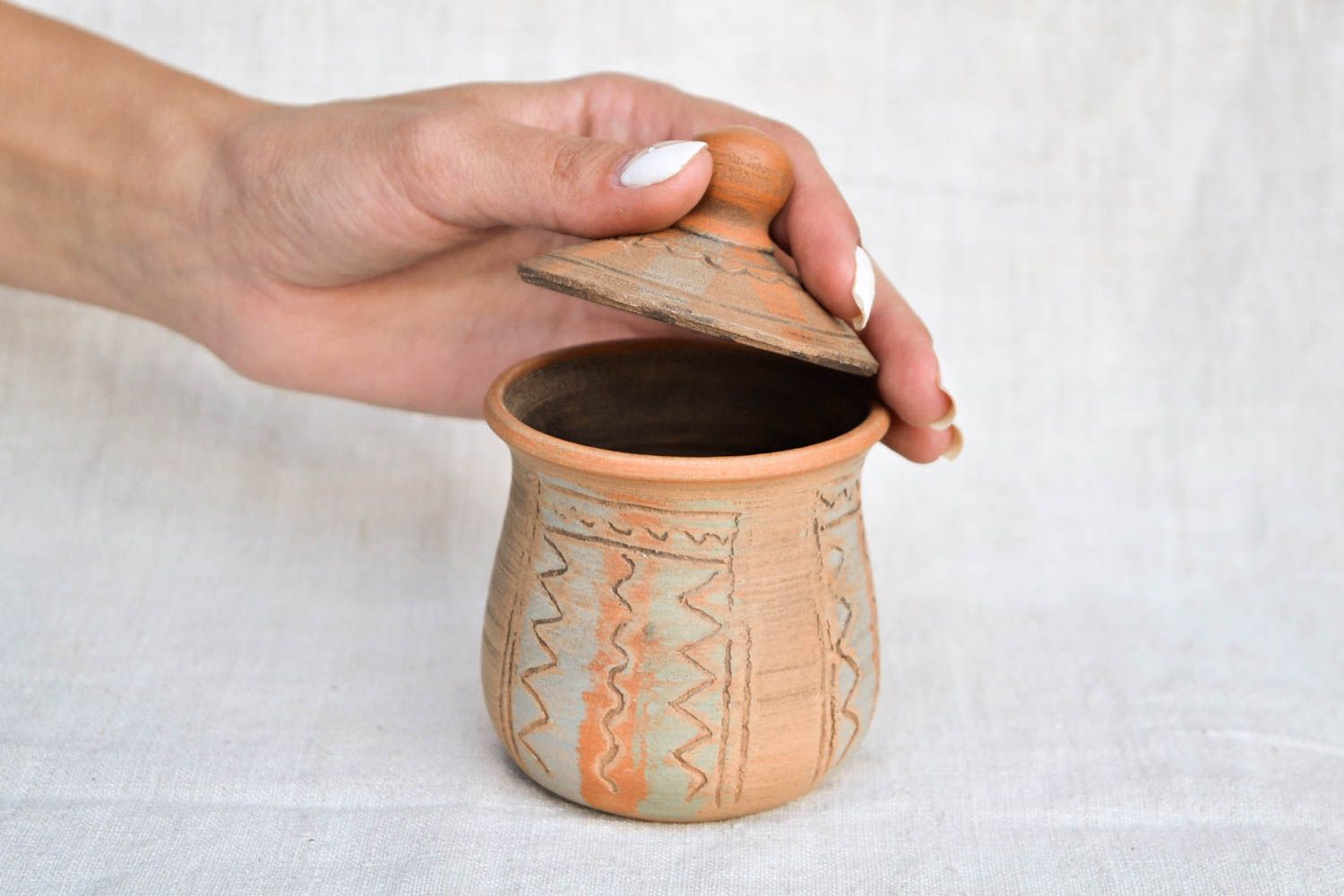 Stylish handmade sugar bowl unusual cute kitchenware ceramic bowl gift photo 2