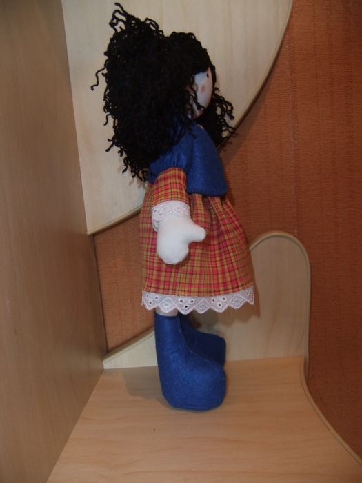 Beautiful homemade designer fabric soft doll for children and interior decor Viktoria photo 4