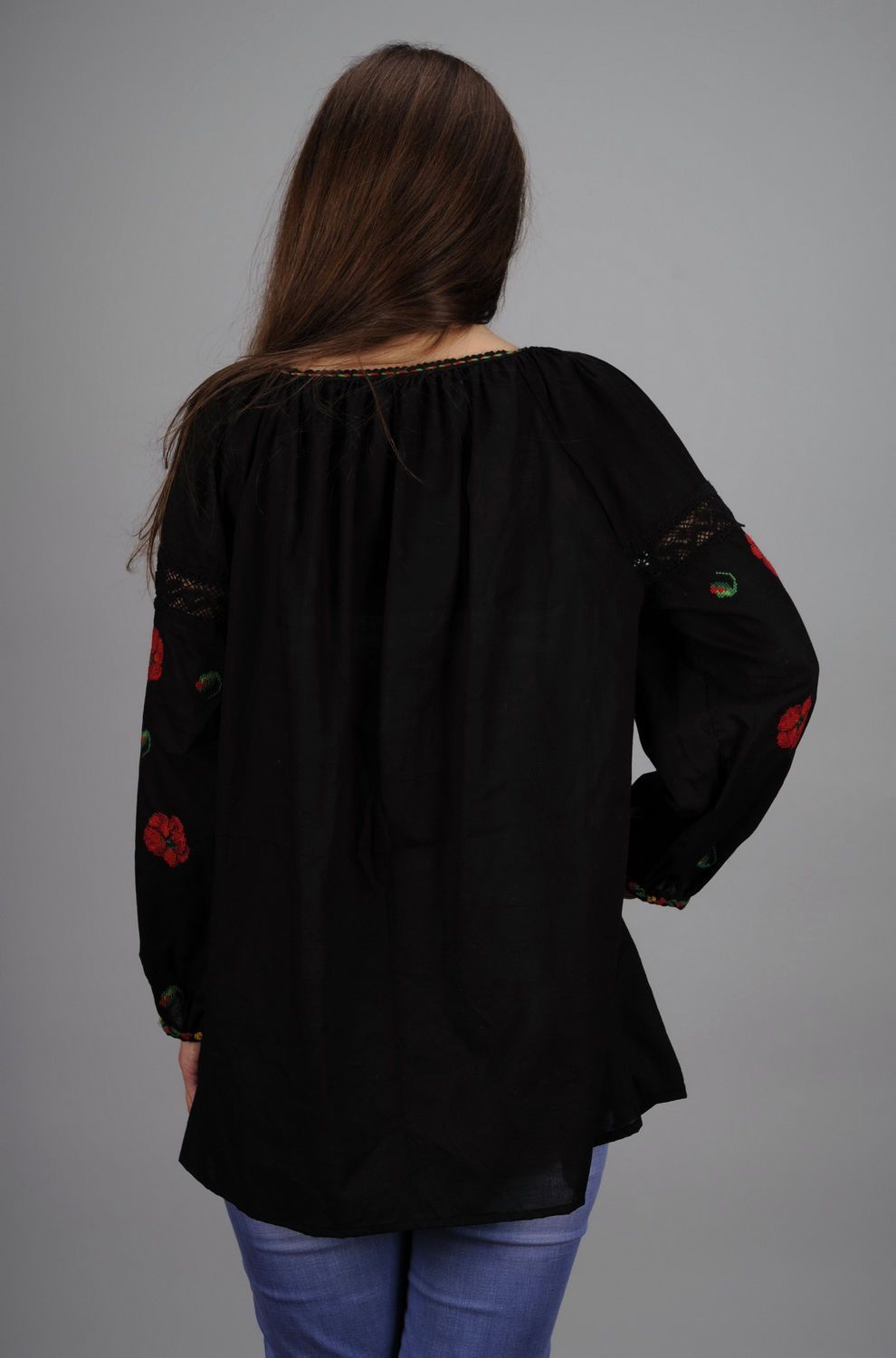 Black embroidered shirt photo 3