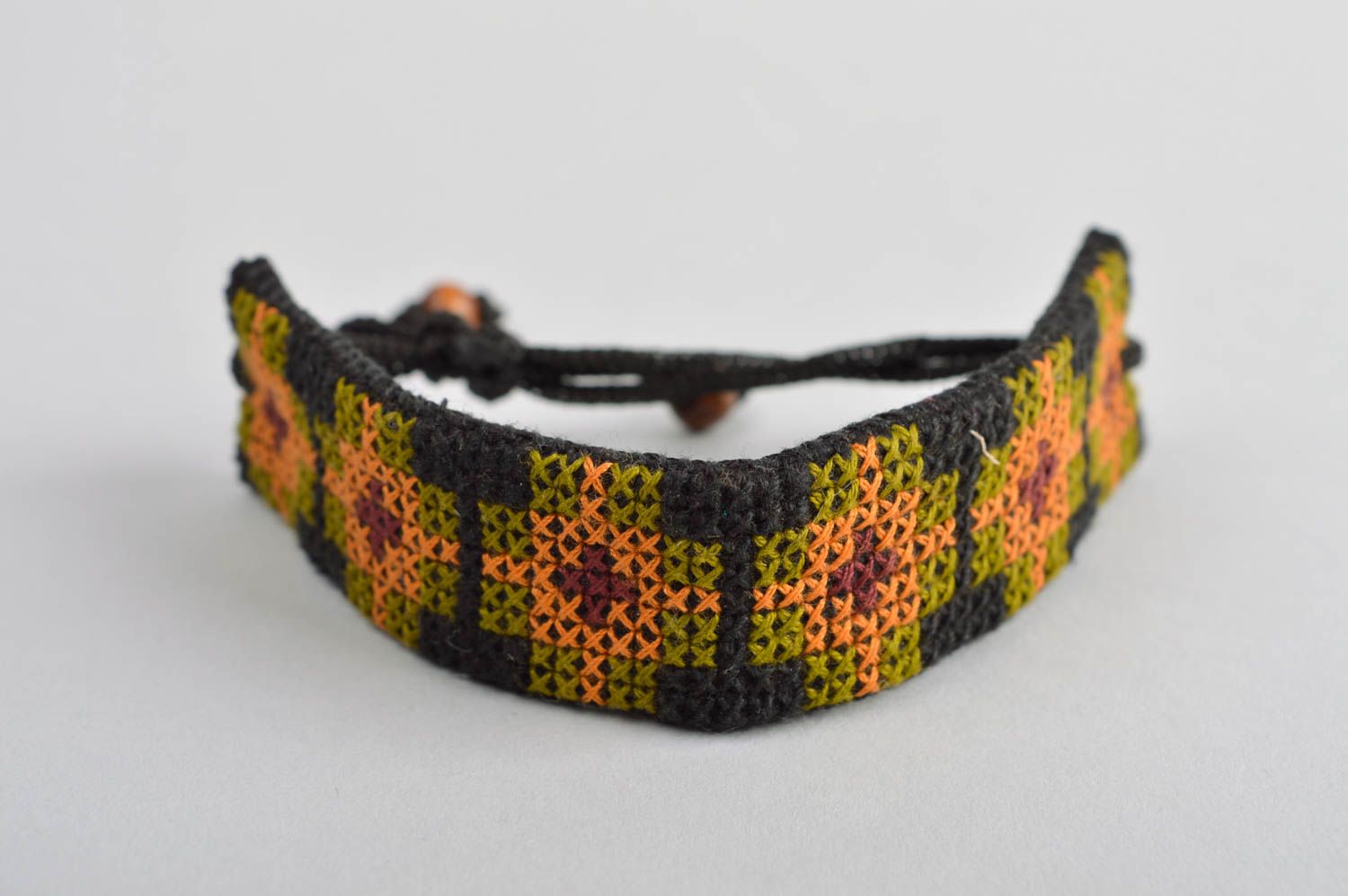 Handmade Schmuck schönes Armband Accessoire für Frauen Armband textil breit foto 2
