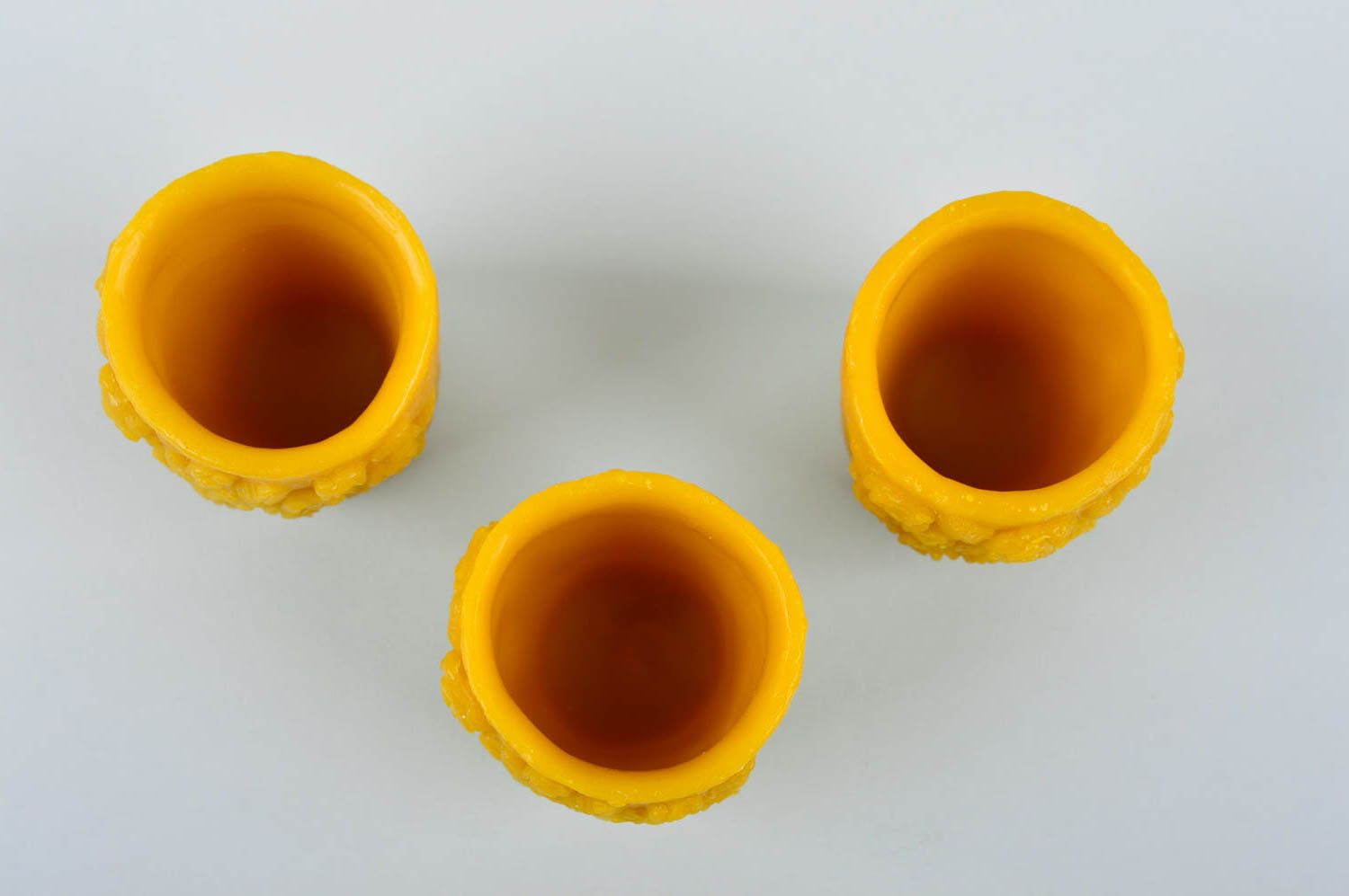 Handmade Becher Set aus Wachs Öko Geschirr Küchen Deko 3 Stück mit Rosen foto 8