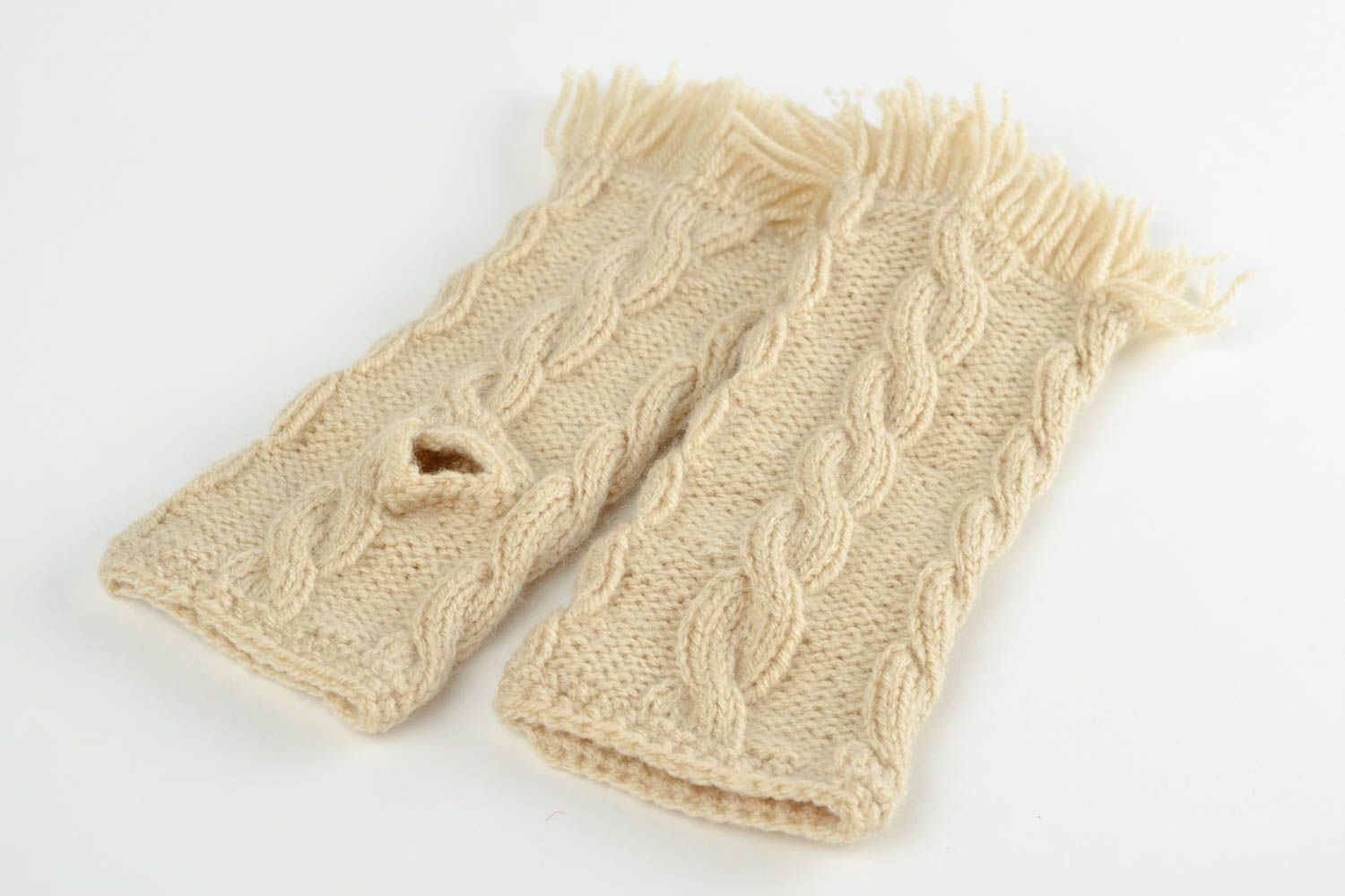 Handmade crochet mittens soft knitted mittens wool mottens design gifts for her photo 3