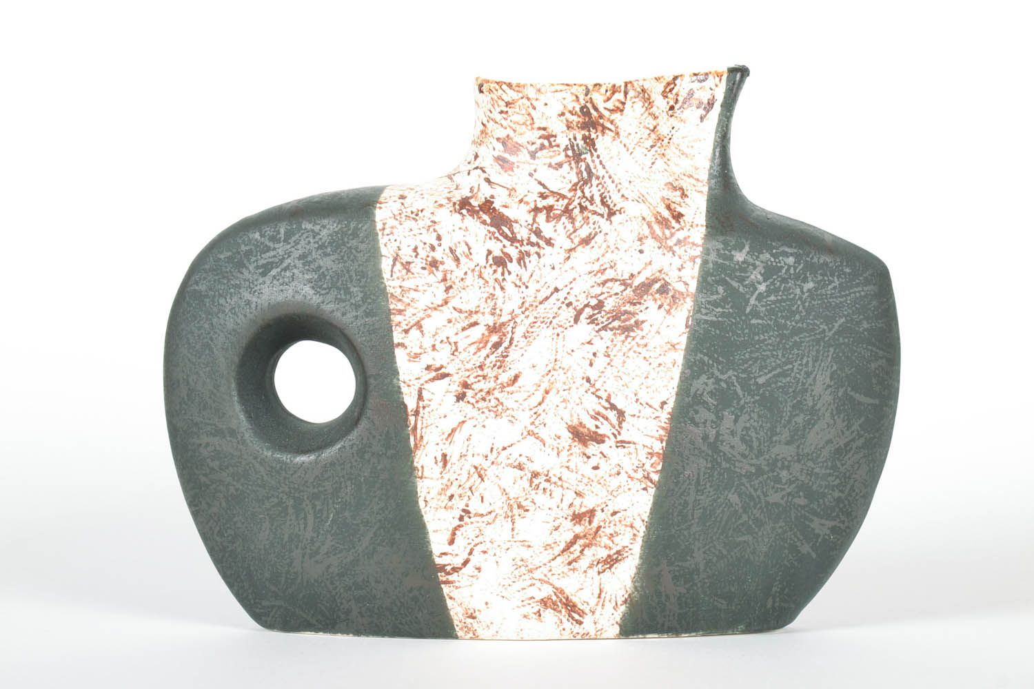 Vase plat céramique photo 4
