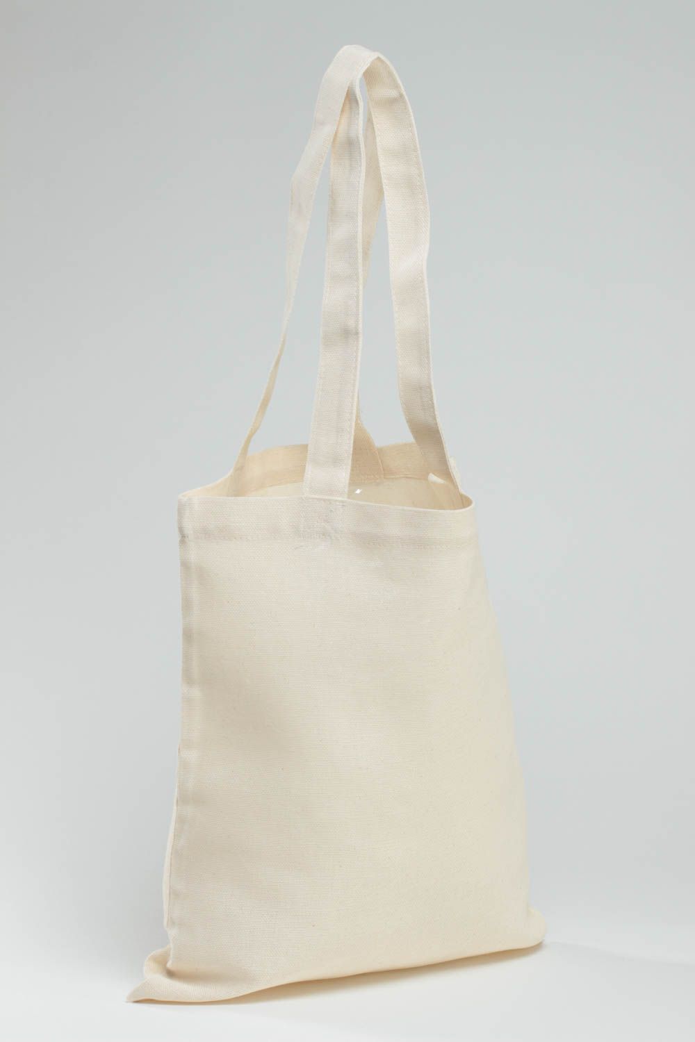 Женская сумка из ткани ручной работы с росписью на каждый день удобная светлая фото 3