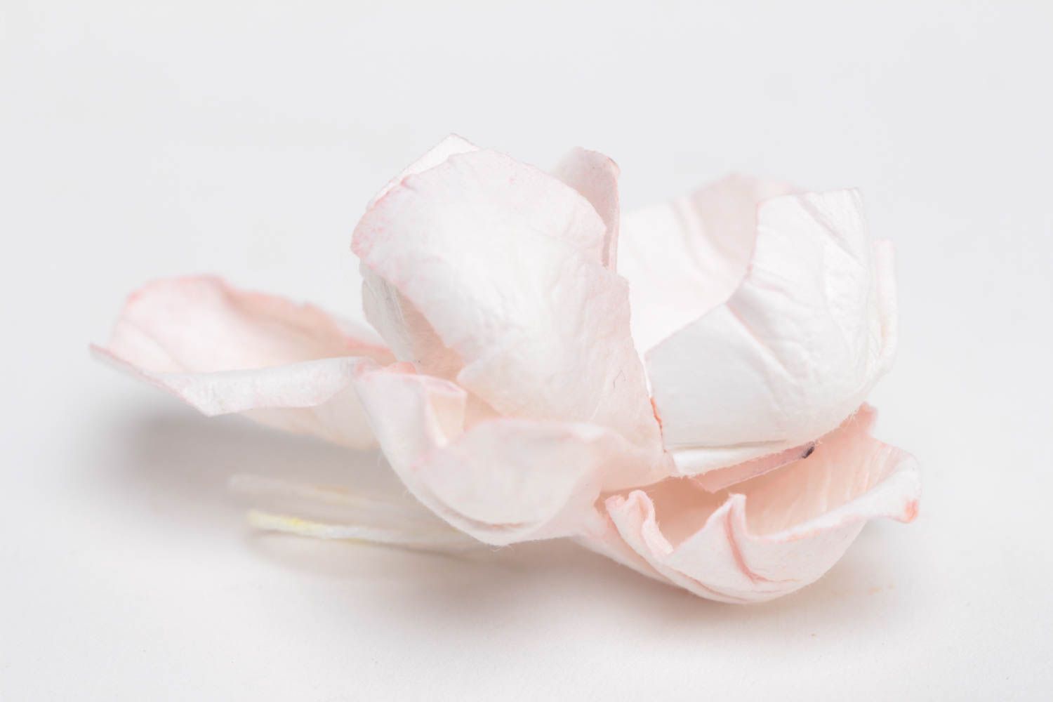 Small pink handmade designer scrapbooking paper flower for creative work photo 3