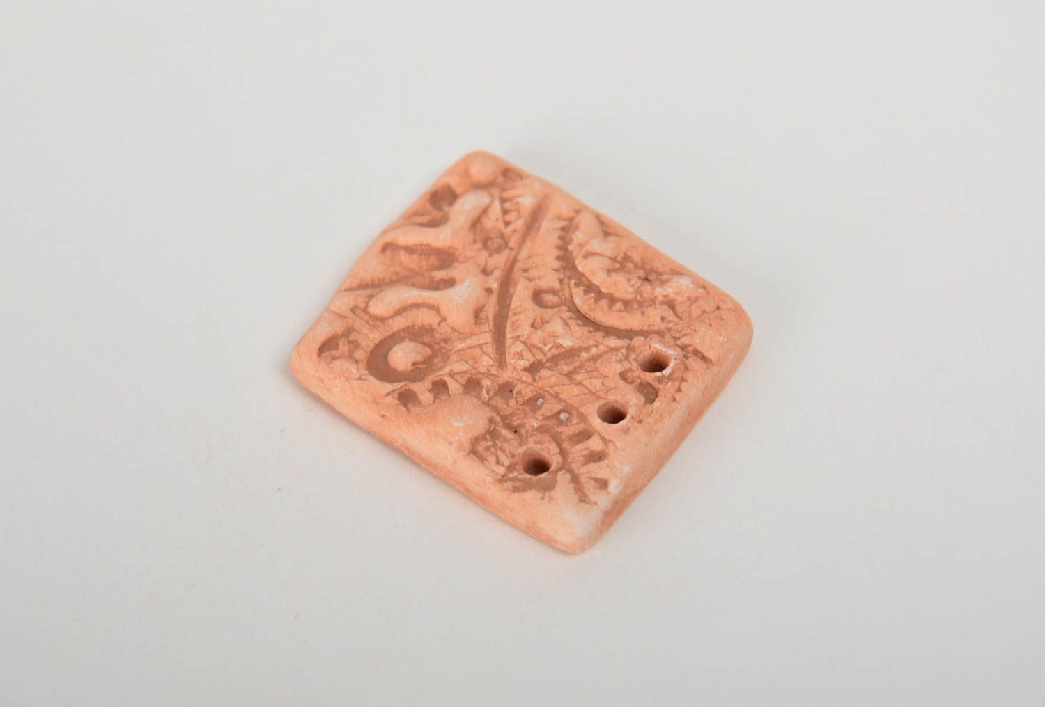 Fourniture de pendentif en argile faite main ethnique pour bijoux carrée photo 4