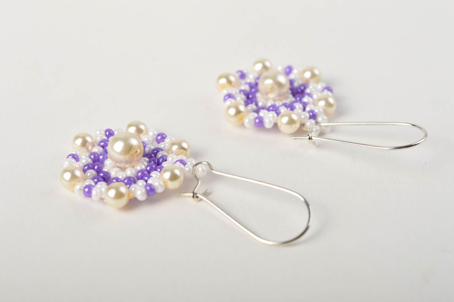 Handmade stunning jewelry unusual beaded earrings beautiful cute earrings photo 2